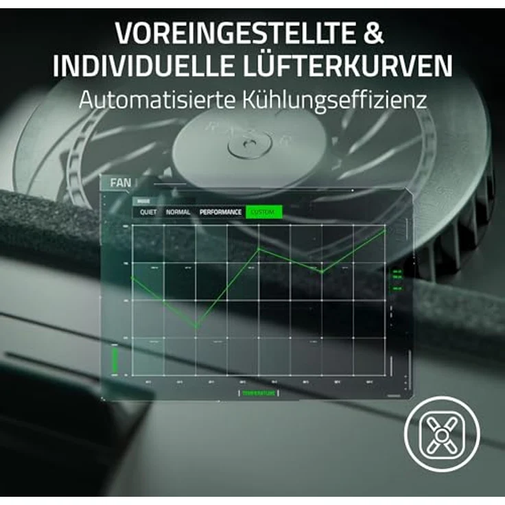 Razer Laptop Cooling Pad - Luftdichte Druckkammer, benutzerdefinierte Lüfterkurven, 3-Port USB-A Hub, Multifunktionstasten, Schwarz – Bild 5