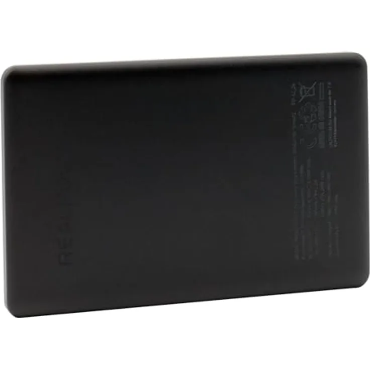 REALPOWER PB-5000 MAG Ultra Slim Powerbank 5000 mAh, Schwarz, mit MagSafe und Type-C-Anschluss