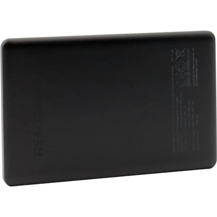REALPOWER PB-5000 MAG Ultra Slim Powerbank 5000 mAh, Schwarz, mit MagSafe und Type-C-Anschluss