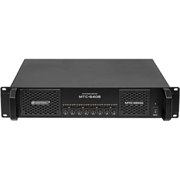 OMNITRONIC MTC-6408 8-Kanal Endstufe | Class D Mehrkanal-PA-Verstärker mit Schaltnetzteil, 8 x 800 W RMS (4 Ohm), 8 x 400 W RMS (8 Ohm) - Omnitronic Markenprodukt aus dem Hause Steinigke Showtechnic