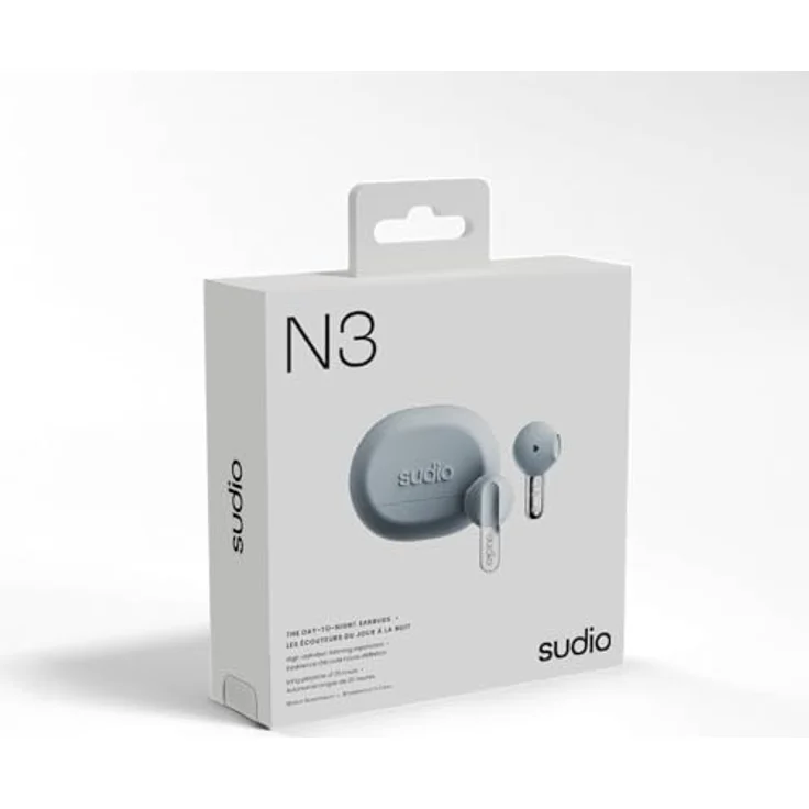 Sudio N3BLU, Kabellose In-Ear Kopfhörer mit ANC, 30 h Akkulaufzeit, spritzwassergeschützt, Weiss – Bild 7