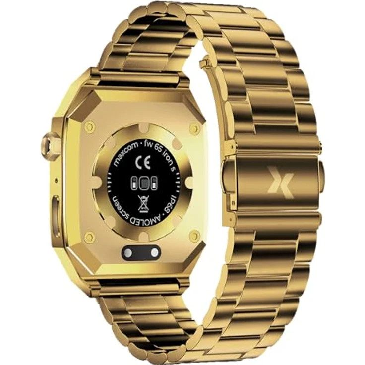 Maxcom FW65 Iron S, Smartwatch mit 1,95 Zoll AMOLED-Display, goldfarben, Schrittzähler, Blutdruckmessung, wasserdicht IP68 – Bild 2