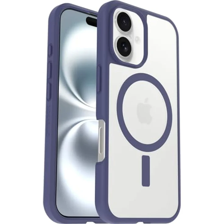 OtterBox Sleek Series MagSafe Hülle für iPhone 16, stoßfest, ultraschlank, transparent/lila, getesteter Militärschutz – Bild 3