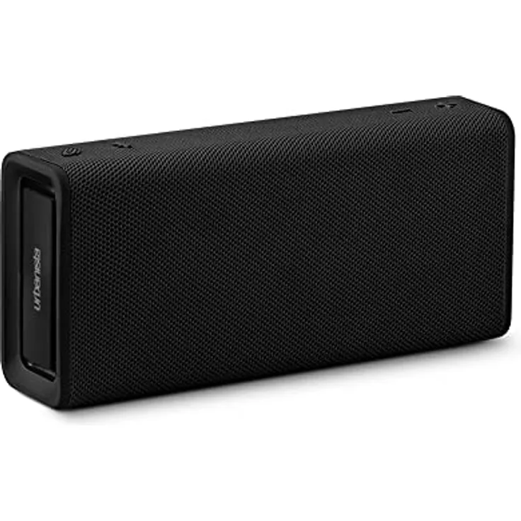 Urbanista Brisbane Plus Bluetooth 5.3 Lautsprecher, tragbarer kabelloser Lautsprecher mit Systemkopplung für Stereowiedergabe, 60 Std. Spielzeit, IPX5 wasserfest, USB-C-Aufladung, Mitternachtsschwarz