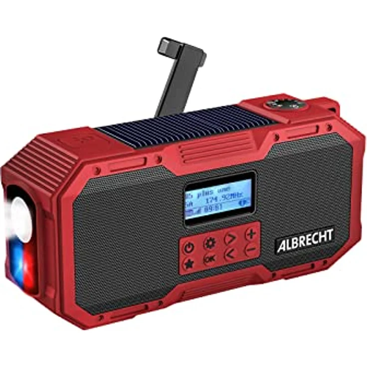 Albrecht Notfallset PMR-Advanced: Outdoor Funkgeräte + Kurbelradio inkl. Ladegeräte, Akkus, 29611, mit SOS-Notruf, Solarmodul, IP67 Wasserdicht – Bild 3