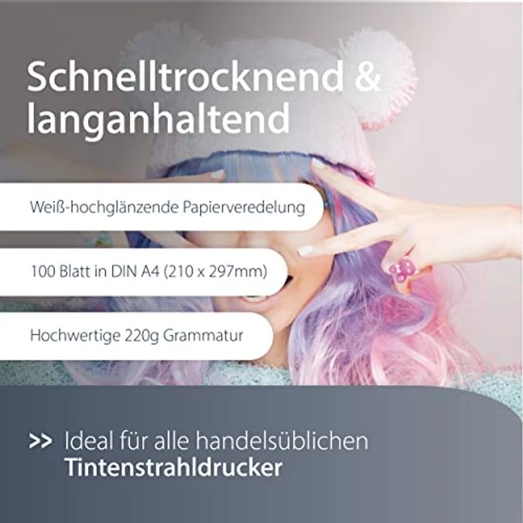 MediaRange MRINK103 Photopapier A4, 100 Blätter, 220 g-m², glänzend – Bild 4