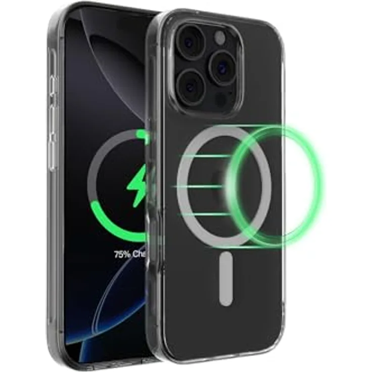 Belkin SheerForce iPhone 16 Pro Hülle, dünne MagSafe-kompatible Schutzhülle mit kratzfester Beschichtung und stoßfestem Design - Durchsichtig