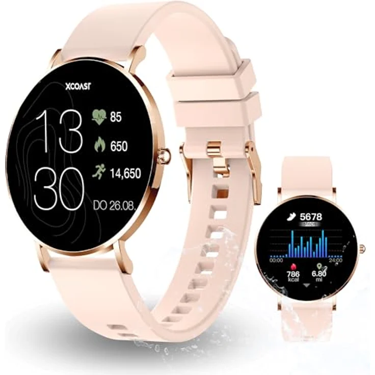 XCOAST SIONA 2 Damen Smartwatch, 1,3 Zoll AMOLED Display, iOS und Android, Frauen Fitnesstracker, Pulsuhr, 21 Sportmodi, Blutsauerstoff, Blutdruck, Wetter, 7 Tage Akku - Preisvergleich – Bild 1