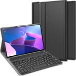 Cazy Tastatur Hülle Kompatibel mit Lenovo Tab P12 Pro - Magnetisch Abnehmbare QWERTZ-Tastatur - Stoßfeste Schutzhülle aus PU-Leder, Schwarz