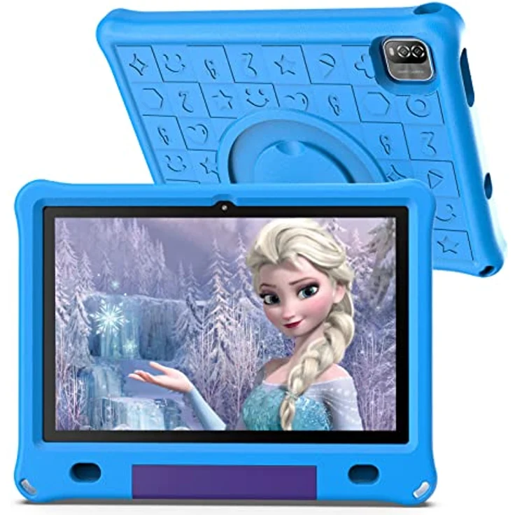 Lipa WQ01 Kinder Tablet Blau 10,1 Zoll - Kids Tablet - 64 GB Speicher - 3 GB Arbeitsspeicher - Großer Bildschirm - Mit vorinstallierter Spiele-Software - Play Store - Einstellbarer Kinderschutz – Bild 2