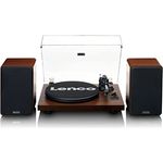Lenco LS-600WA - Bluetooth® Plattenspieler - Schallplattenspieler mit Zwei externen Lautsprechern und 2 x 30 Watt RMS - Walnut