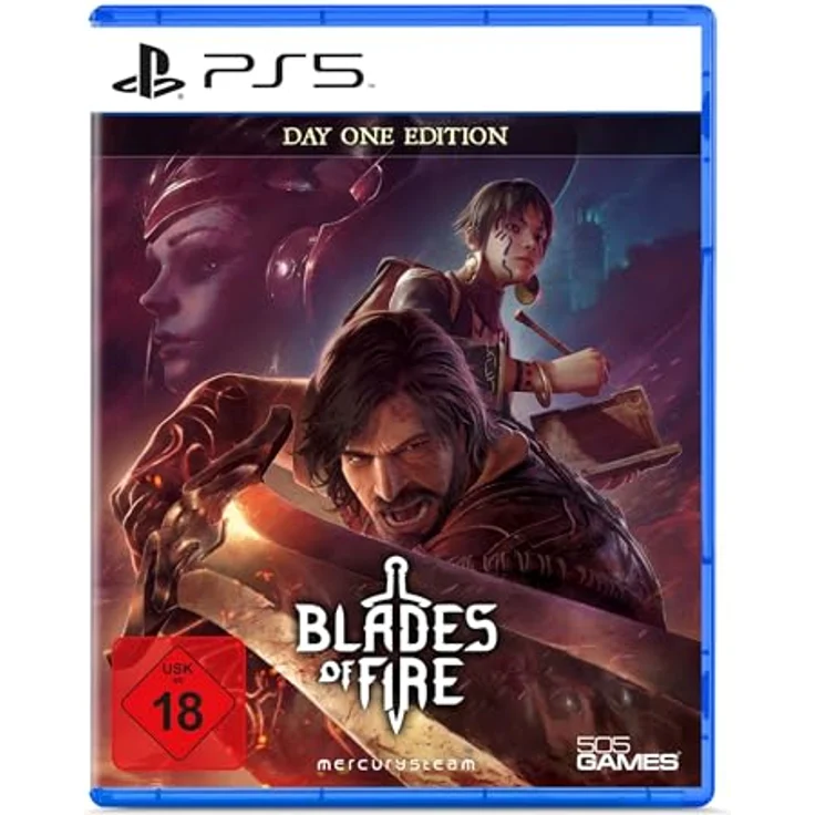505 Games Blades of Fire - D1 Edition - PS5, Abenteurer-Pack mit Eisenpaladin-Kleidung, 7 Waffenfamilien und taktischem Kampfsystem – Bild 1