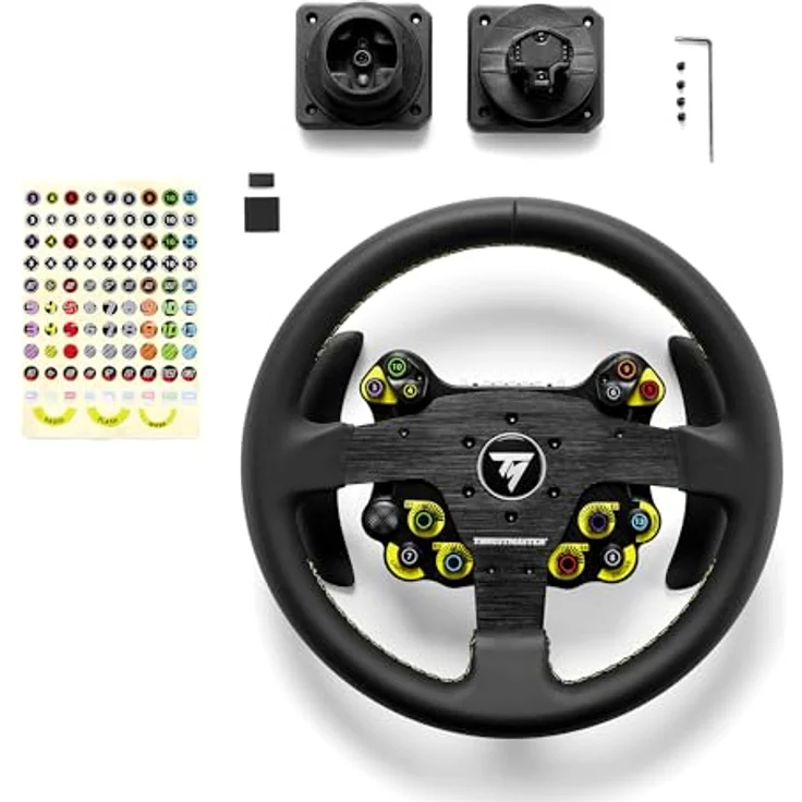 Thrustmaster EVO Racing 32R Leder Lenkrad – Schwarz, Vielseitiges Lenkrad mit 32 cm Durchmesser und lang geschwungenen Schaltwippen – Bild 4