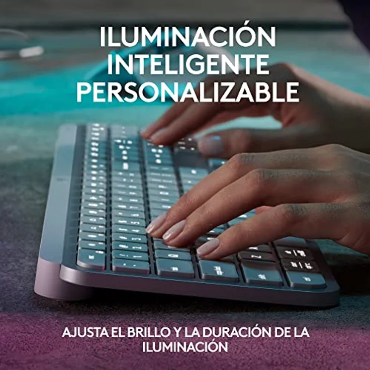 Logitech MX Keys S - Hellgrau, Spanisches QWERTY-Layout – Bild 4