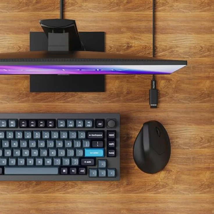 KEYCHRON Keychron M5 8K - Kabellose, Vertikale Ergo Maus mit 8000-Hz-Abtastrate, Schwarz – Bild 2