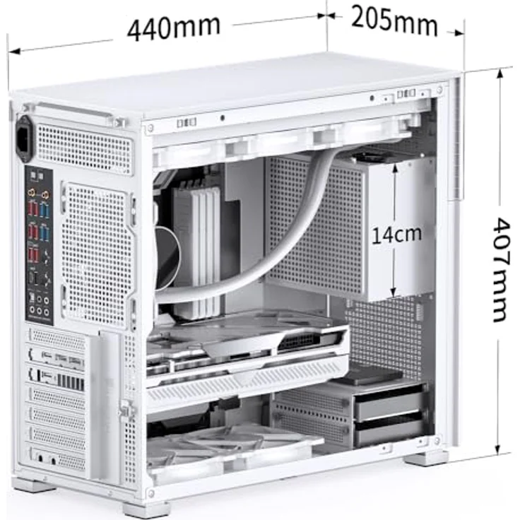 Jonsbo D41 Mesh ATX Gehäuse, Panzerglas - weiß – Bild 5