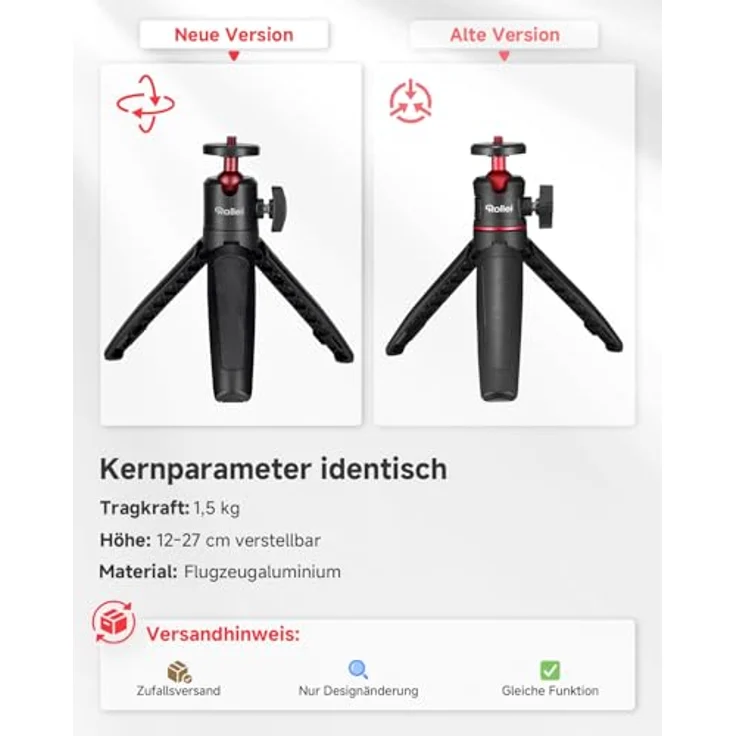 Rollei Ministativ Comfort Desktop, Tischstativ mit 360° Kugelkopf für DSLR,DSLM und Kompakt-Kameras. – Bild 9