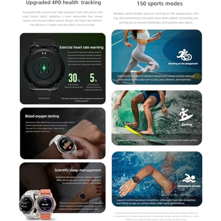 Mibro Gs Active Smartwatch Schwarz Schwarz One Size, AMOLED-Display, lange Akkulaufzeit – Bild 6