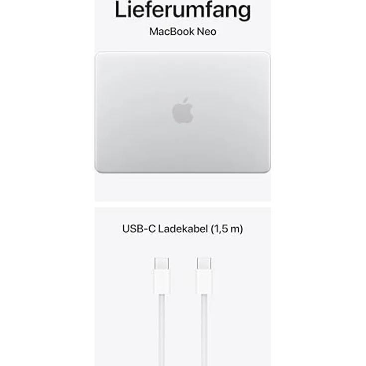 Macbook Neo 13; A18 6-Core CPU  5-Core GPU - 8 GB - 256 GB SSD - Silber - 2026 – Bild 6