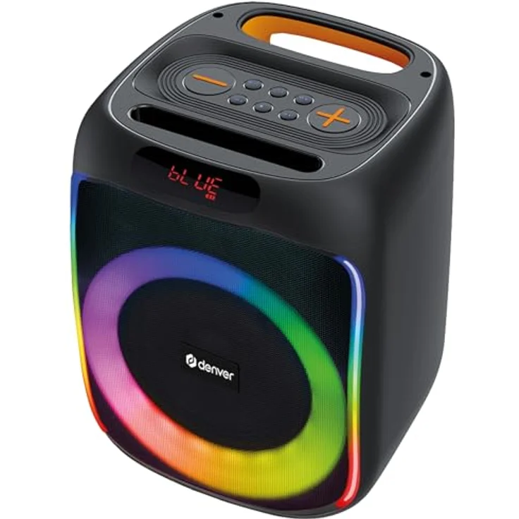 Denver Portable Bluetooth-Lautsprecher BPS-165, 200 W, schwarz, tragbar und kabellos, integriertes Mikrofon, bis zu 8 Stunden Akkulaufzeit – Bild 1