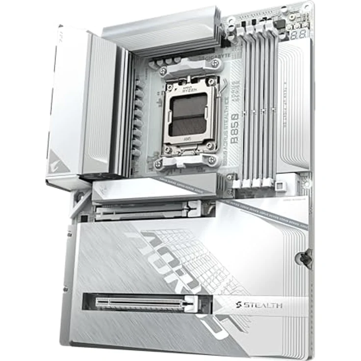 GIGABYTE B850 AORUS Stealth Ice Mainboard, AM5, 14+2+2 Phasen VRM, bis zu 8200 MHz DDR5, 2 x PCIe 5.0, Wi-Fi 7, 5 GbE LAN – Bild 5