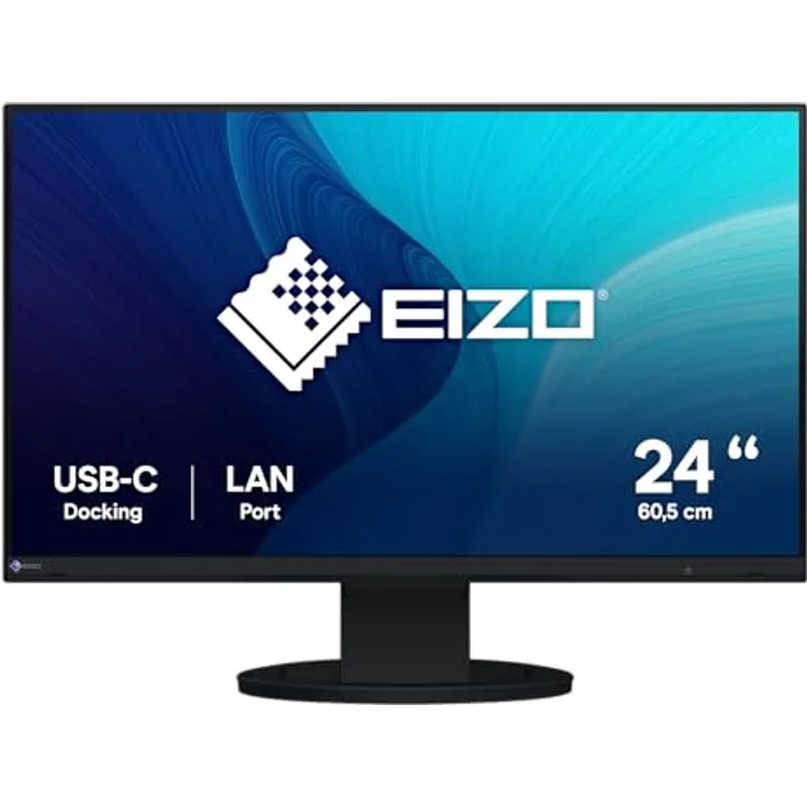 EIZO FlexScan EV2490-BK 60,5 cm (23,8 Zoll) Monitor, IPS-Technik, USB-C Docking, KVM Switch, höhenverstellbar, schwarz