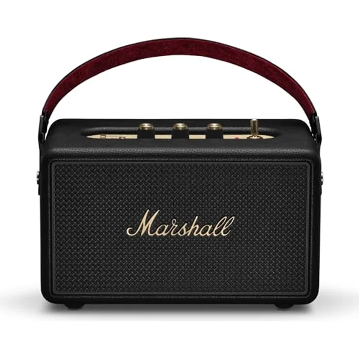 MARSHALL Kilburn III Bluetooth Lautsprecher, Black & Brass, 360°-Sound, Wasserfest, über 50 Stunden Akkulaufzeit, Powerbank-Funktion