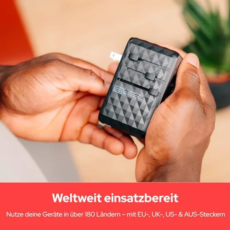 Verbatim UTA-10, USB Reiseadapter (140 W) mit Schnellladung, Schwarz, universelle Kompatibilität, Sicherheitsmerkmale – Bild 5