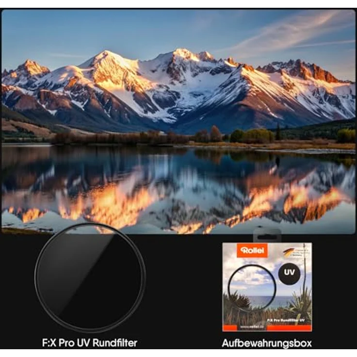 Rollei Extremium Rundfilter UV 62 mm - UV Filter und Schutzfilter mit Titan-Ring aus Gorilla Glas mit spezieller Beschichtung - Größe: 62 mm – Bild 8