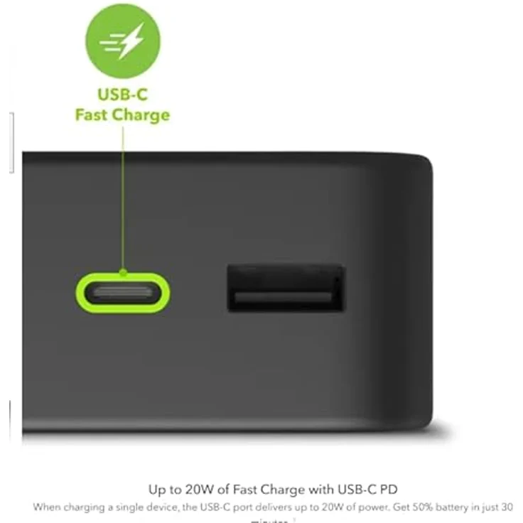 Zagg MOPHIE POWERSTATION 10K WITH PD BLACK (20W USB C 2XUSB A 12W) (10000 mAh), Powerbank, Schwarz – Bild 6