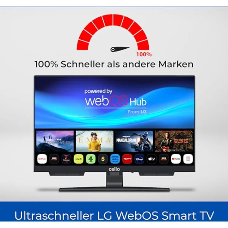 Cello C2224WS, 22 Zoll 12 Volt Rahmenloser Fernseher mit WebOS, Bluetooth Lautsprechern, Netflix, ideal für Wohnmobile und LKWs – Bild 4