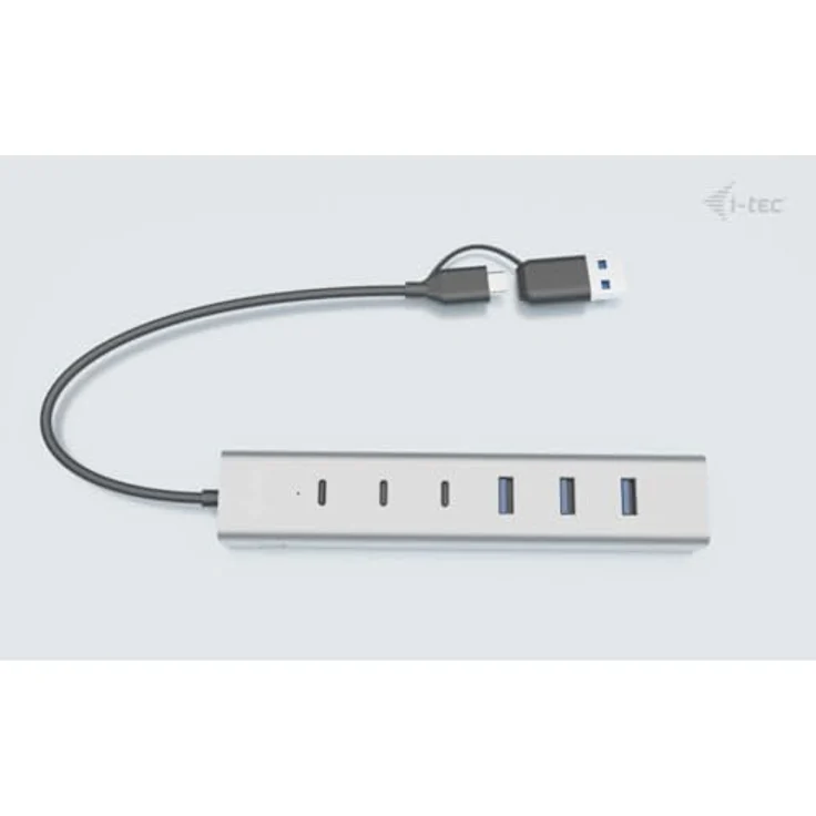 i-tec USB-C/USB-A Charging Metal HUB 7 Port, 3x USB-C und 4x USB-A Anschlüsse, Aluminiumgehäuse – Bild 4