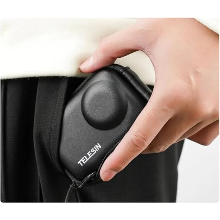 TELESIN Protective Bag for DJI ACTION 3/4, Hochgradiges Polyurethan und EVA-Schaum, wasser- und stoßfest, halb-offenes Design für Stativnutzung – Bild 9