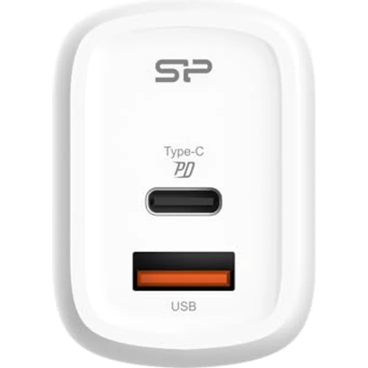 SP Silicon Power Boost Charger QM25, USB Dual-Output Type-A and Type-C (EU 2-pin) 30W Wall Charger