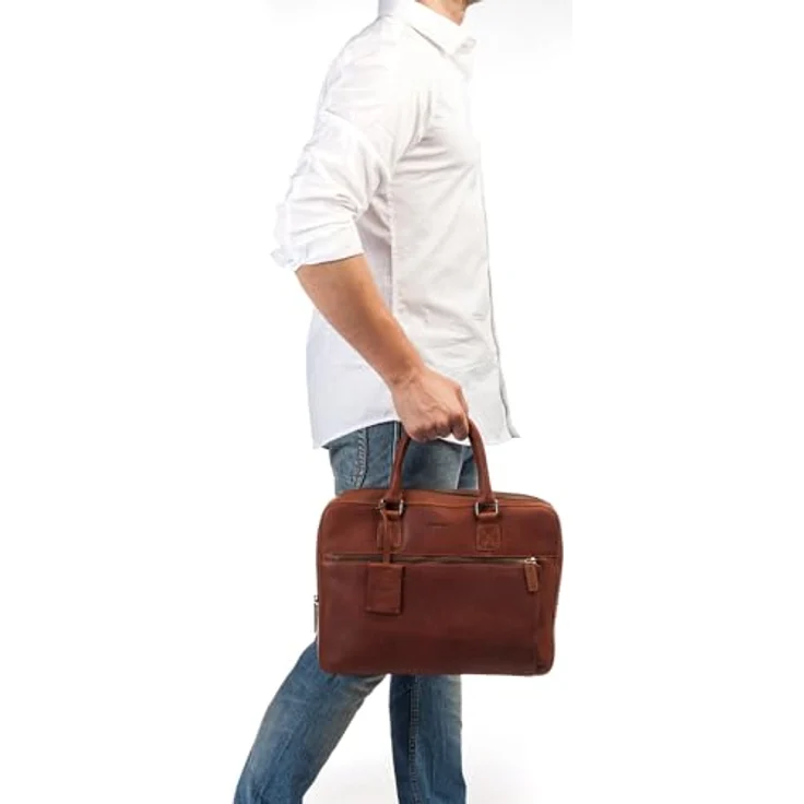 Burkely Antique Avery Aktentasche, 38 cm Leder mit Laptopfach, braun – Bild 7