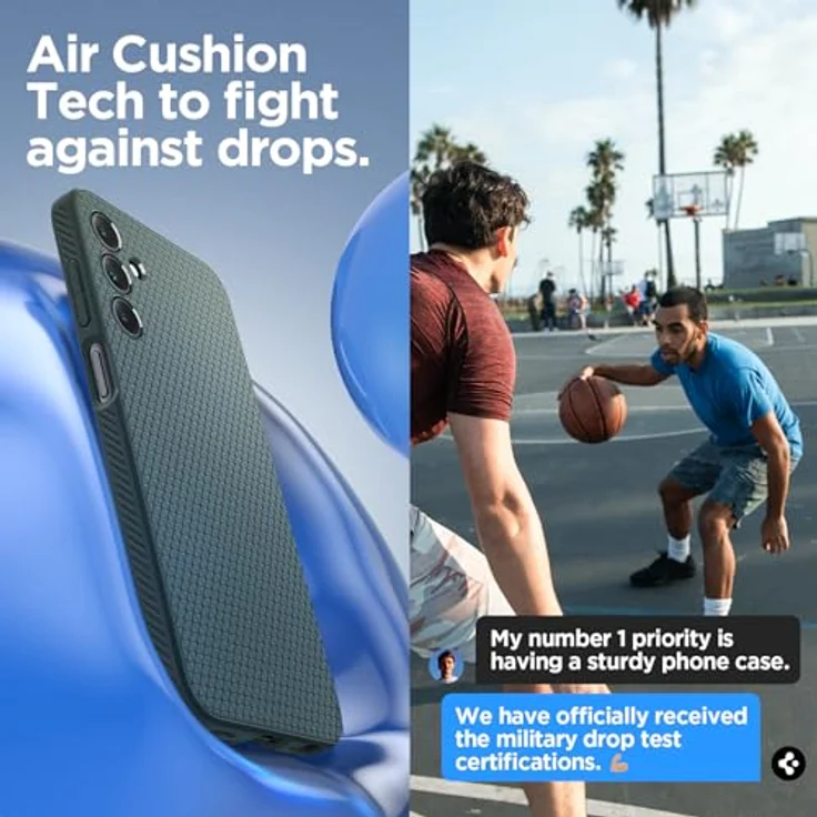Spigen Liquid Air Hülle für Samsung Galaxy A15 4G/5G - Grün, Gemustertes TPU, Air Cushion Technologie – Bild 4