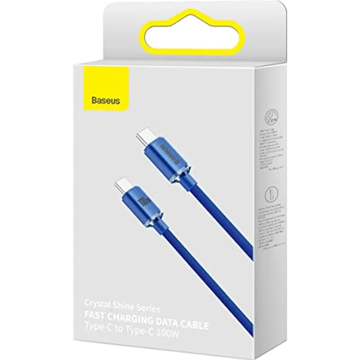 Baseus Crystal Shine Series, USB Typ C auf USB Typ C Schnelllade- und Datenübertragungskabel, 100W, 1,2m, blau – Bild 7