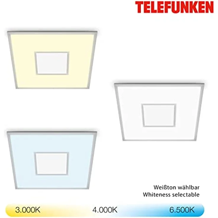 TELEFUNKEN - LED Panel RGB, LED Deckenleuchte CCT, Deckenlampe RGB Centerlight, Regenbogeneffekt, Dimmbar, Silberfarbig – Bild 5