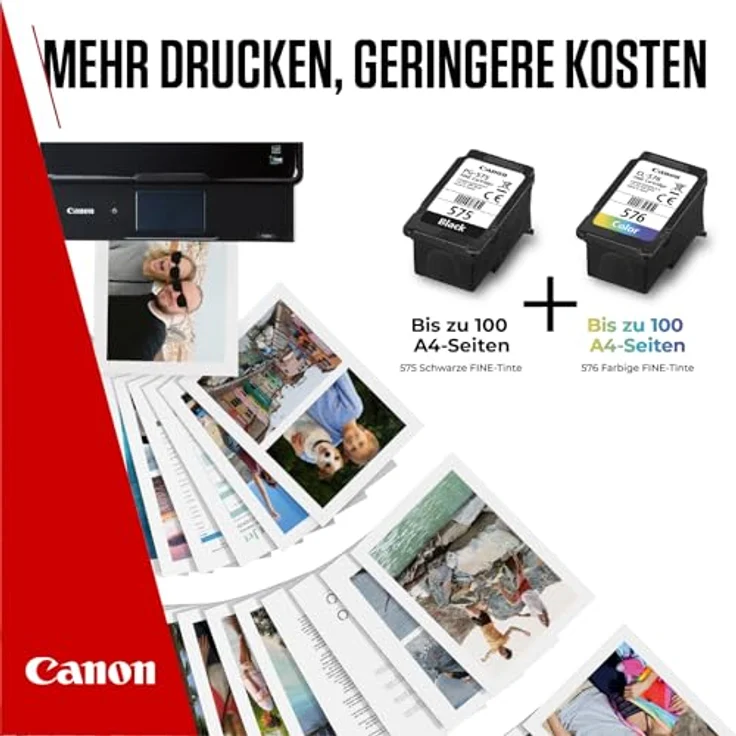 Canon PG-575/CL-576 Photo Value Pack, 2-tlg Druckerpatronen mit 100 A4-Seiten pro Patrone und 50 Blatt GP-501 Foto Glanzpapier 10 x 15 cm – Bild 5