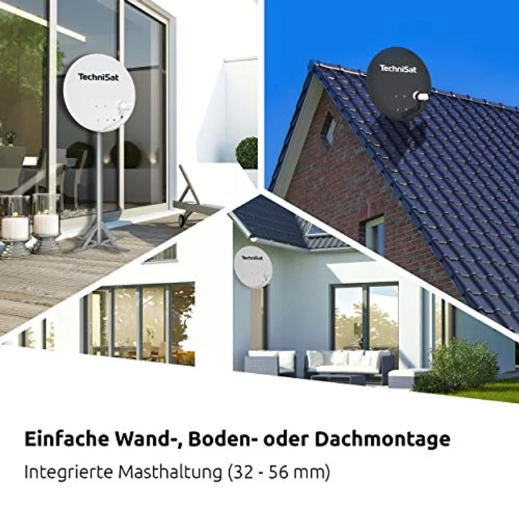 TechniSat TECHNITENNE 60 Satelliten-Schüssel für 2 Teilnehmer (60 cm digital Sat Anlage, Komplettset aus Antenne mit Masthalterung und Universal-Twin-LNB) anthrazit – Bild 4