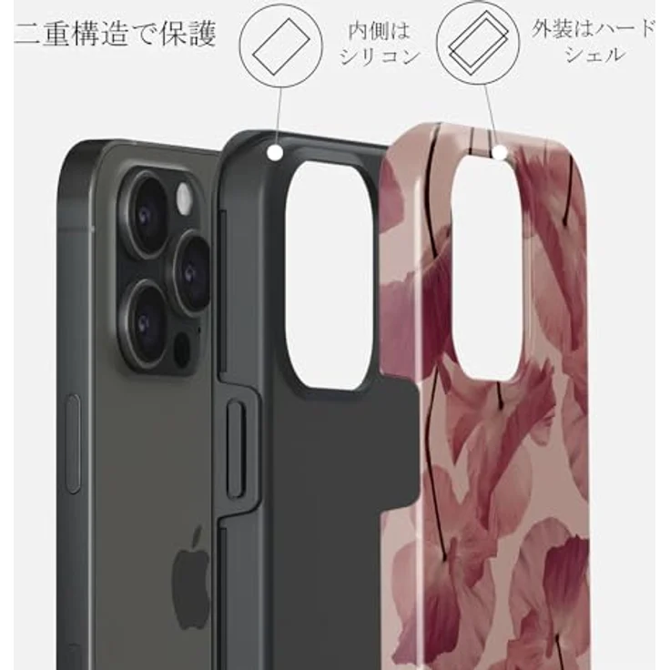 Burga Tender Kiss Case für Apple iPhone 15 Pro, Smartphone Hülle aus TPU und Silikon, rot mit erhöhten Rändern zum Schutz von Kamera und Bildschirm – Bild 2