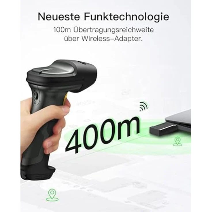 Inateck Barcodescanner P7, ergonomischer Dark Gray Scanner mit schneller Plug-and-Play-Installation und präziser Scanleistung für Einzelhandel und Lagerhaltung – Bild 3