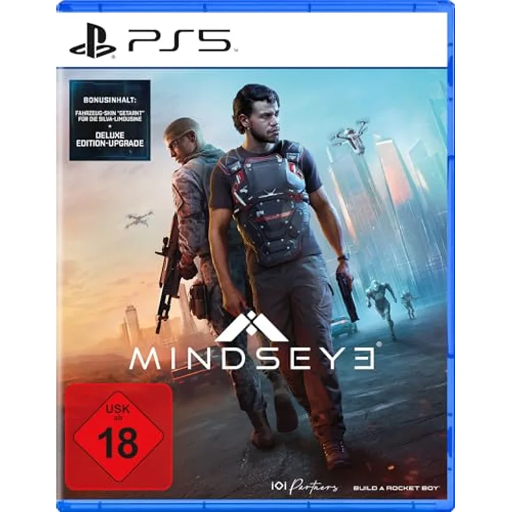 IOI Partners MindsEye (PlayStation 5), Action-Spiel mit neuronalen Implantat und Deluxe Edition Upgrade, inkl. Fahrzeug-Skin "Getarnt" für die Silva-Limousine