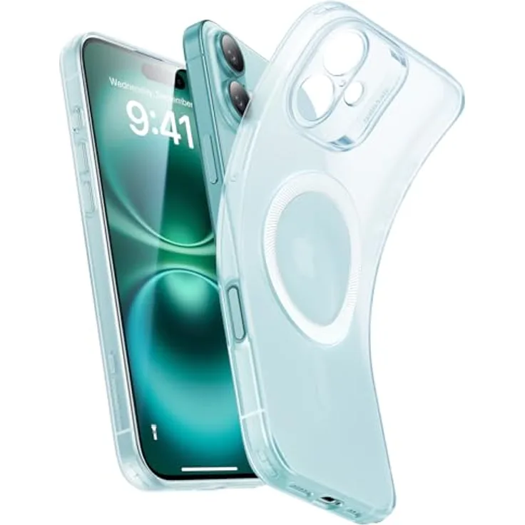 ESR iPhone 16 Hülle, kompatibel mit MagSafe, stoßfest, widerstandsfähig gegen Vergilbung und Kratzer, magnetisch, Zero Serie, Hellblau