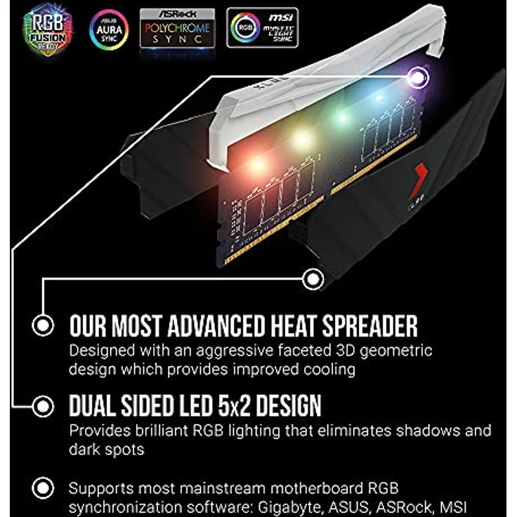PNY XLR8 Gaming Epic-X RGB DDR4 3200MHz 16GB (2x8GB) Desktop Memory Dual Pack, MD16GK2D4320016XRGB, Schwarz - Preisvergleich – Bild 5