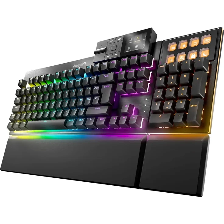 be quiet! Dark Mount Silent Linear UK ISO Gaming-Tastatur, 8 Display-Tasten, Media Dock, hot-swap-fähiger Nummernblock, Schwarz – Bild 1