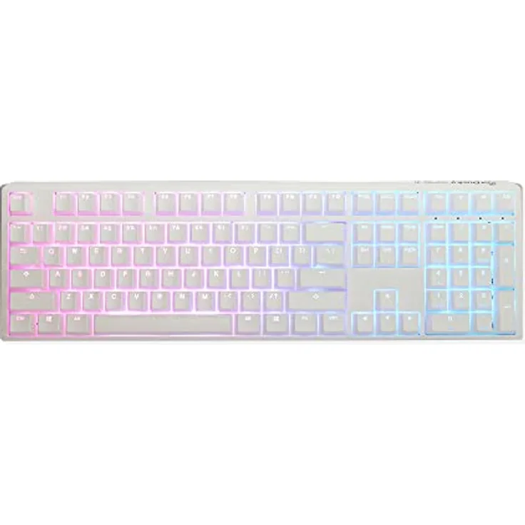 Ducky One 3 Classic Pure White Gaming Tastatur, RGB LED - MX-Blue (US)