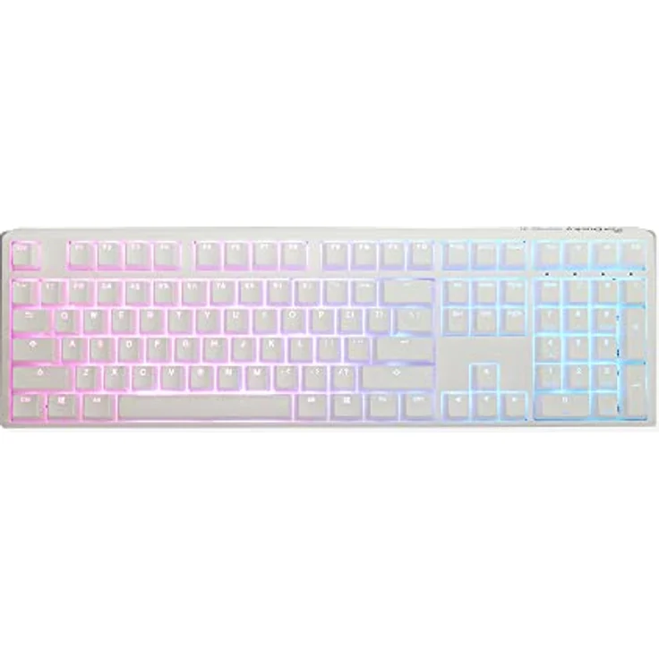 Ducky One 3 Classic Pure White Gaming Tastatur, RGB LED - MX-Blue (US) – Bild 1