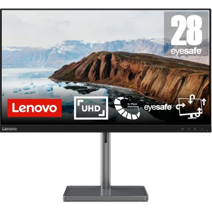 Lenovo L28u-35 | 28" 4K UHD Monitor | 3840x2160 | 60Hz | 300nits | entspiegelt | HDMI | DisplayPort | 1ms Reaktionszeit | AMD Radeon FreeSync | höhenverstellbar | schwarz – Bild 1