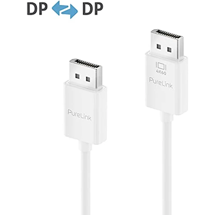 PureLink DisplayPort 1.3 Kabel, 4K Ultra HD 60Hz, 21,6GB/s Bandbreite, vergoldete Steckkontakte, 1,50m, weiß – Bild 2